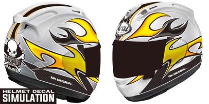 MET DECAL SIMULATION ARAI BK YELLOW01